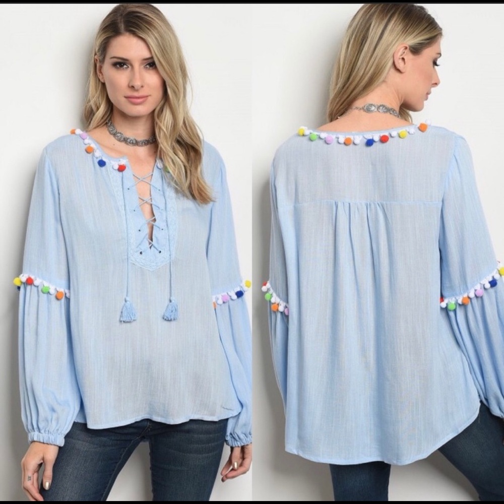 Boho PomPom Top